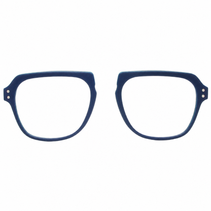 Blue eyeglasses on a white background