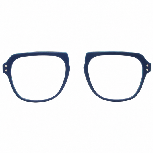 Blue eyeglasses on a white background