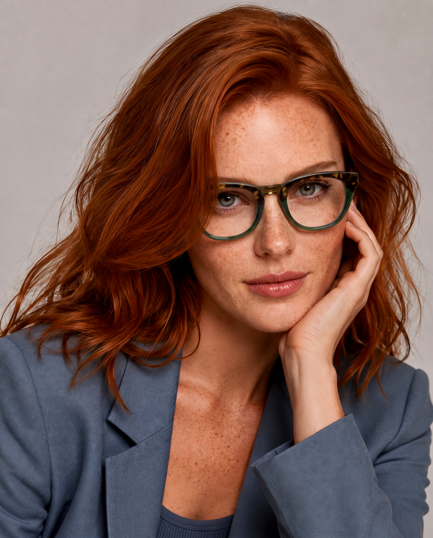 LAURA – Olive Crystal Frame