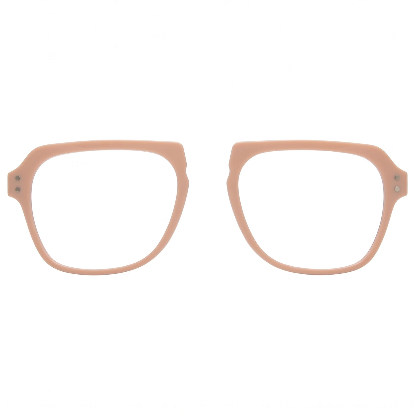 Beige eyeglasses on a white background