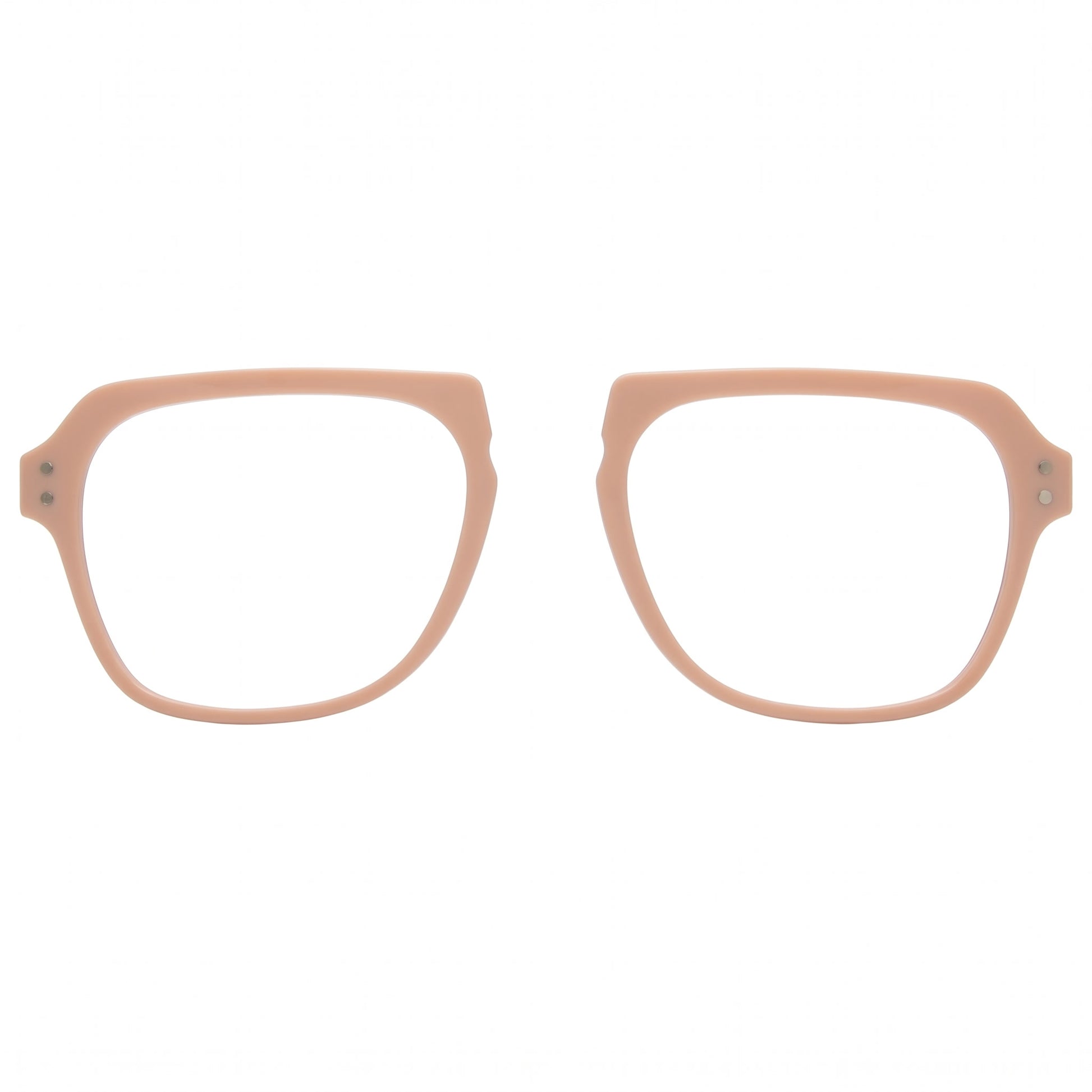 Beige eyeglasses on a white background