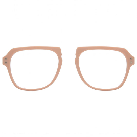 Beige eyeglasses on a white background