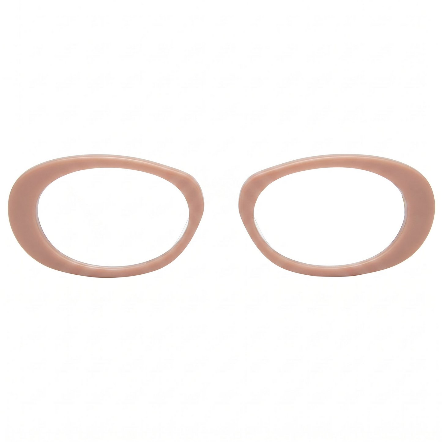 Two beige rubber gaskets on a white background