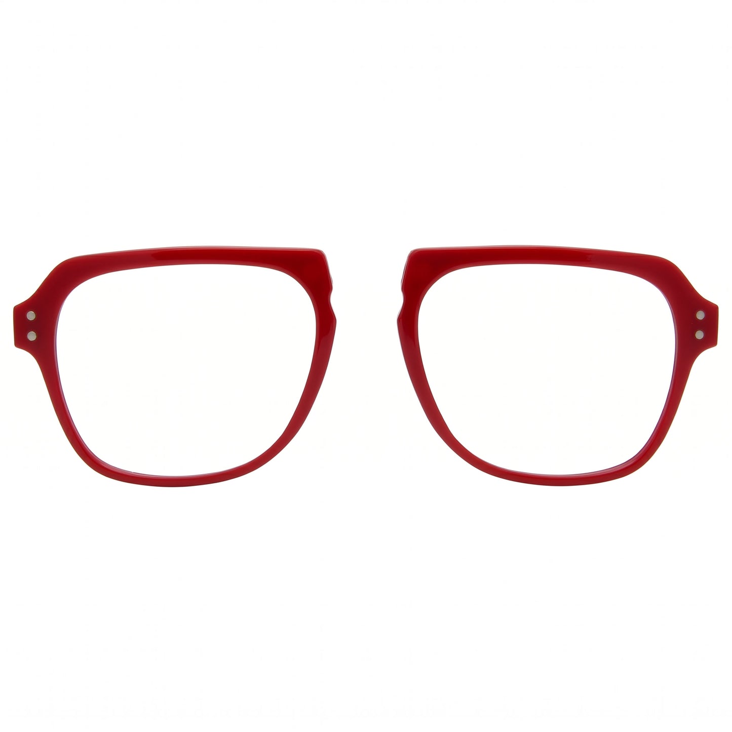 Red eyeglasses on a white background