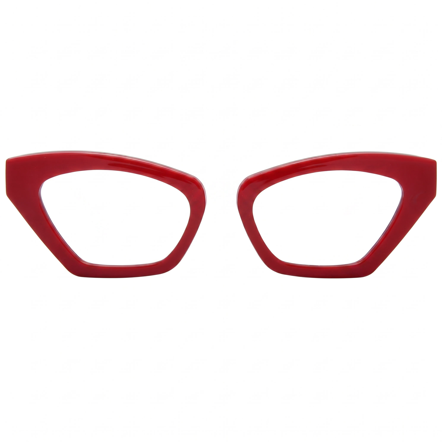 Red cat-eye glasses on a white background