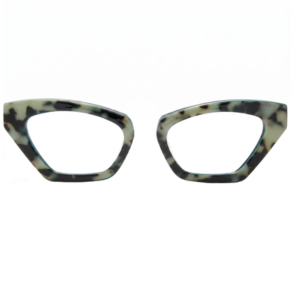 Tortoiseshell cat-eye glasses on a white background