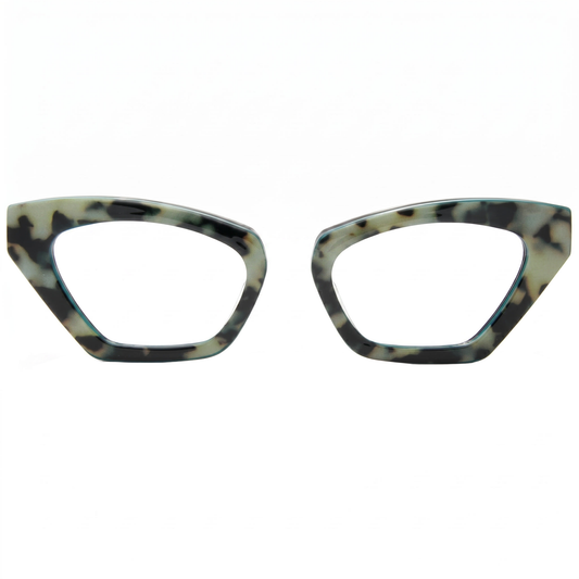 Tortoiseshell cat-eye glasses on a white background