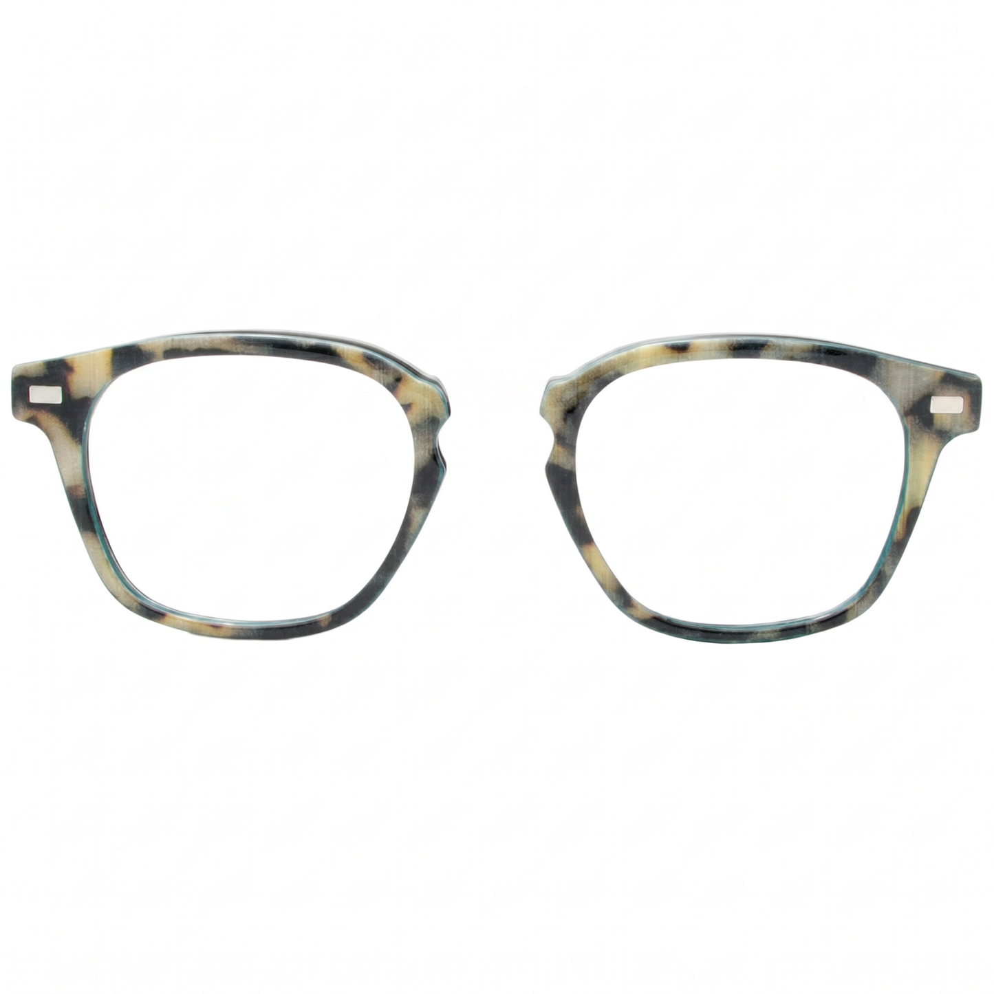 Tortoiseshell cat-eye glasses on a white background