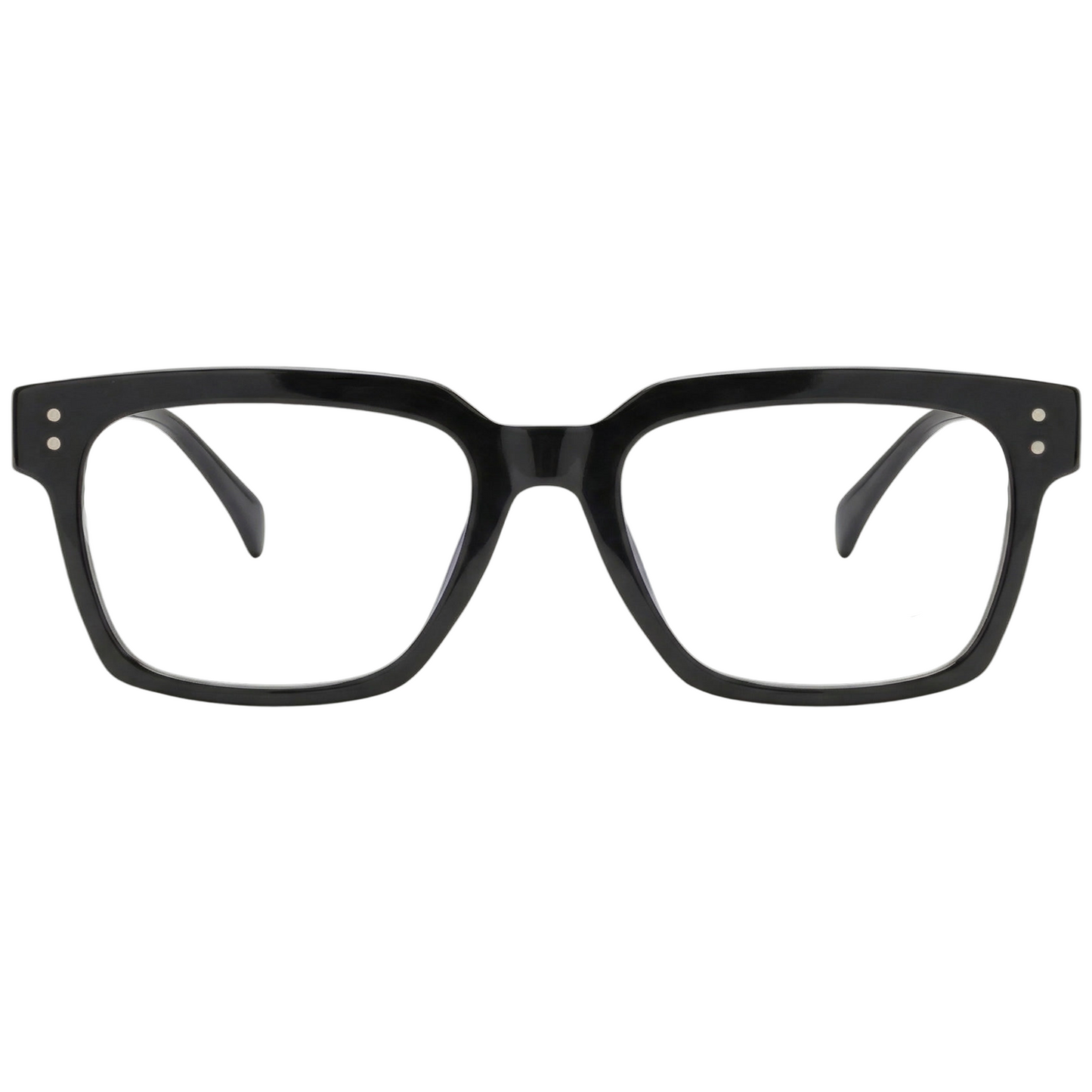 Black eyeglasses on a white background