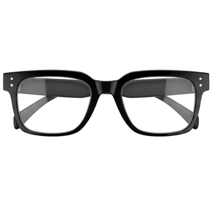 Black eyeglasses on a white background