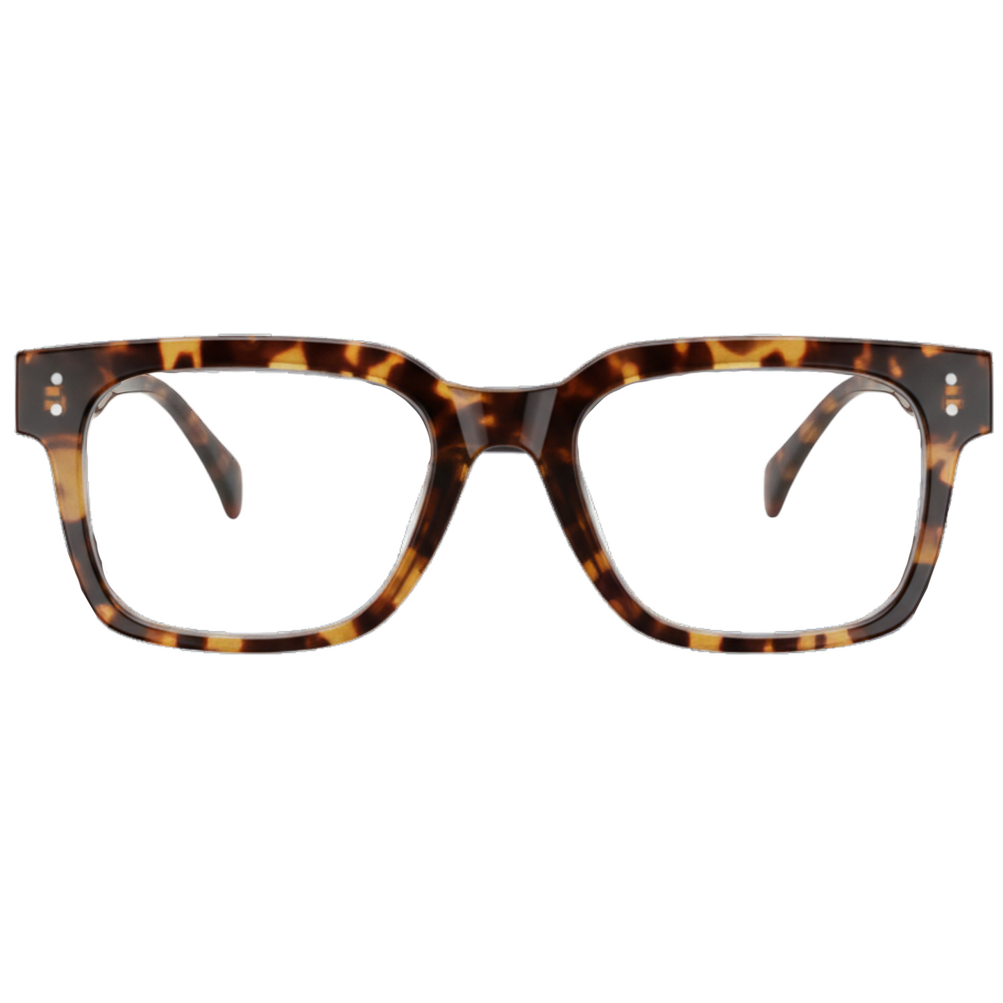 Tortoiseshell glasses on a white background