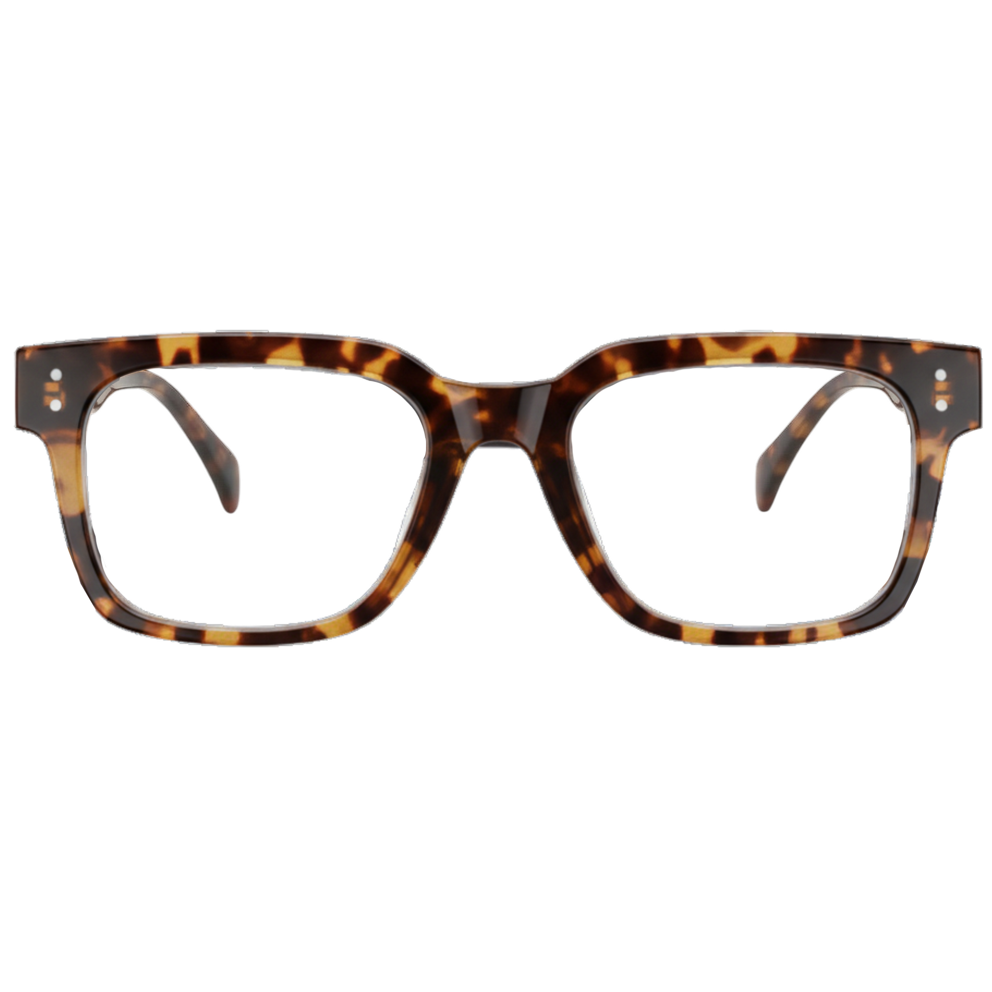Tortoiseshell glasses on a white background