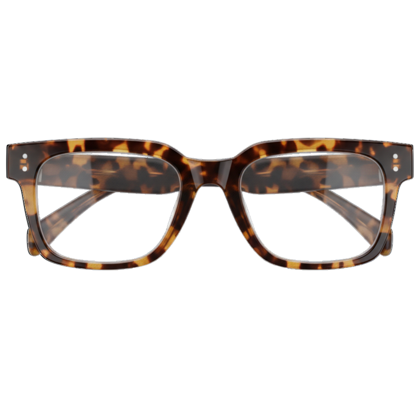 Tortoiseshell glasses on a white background