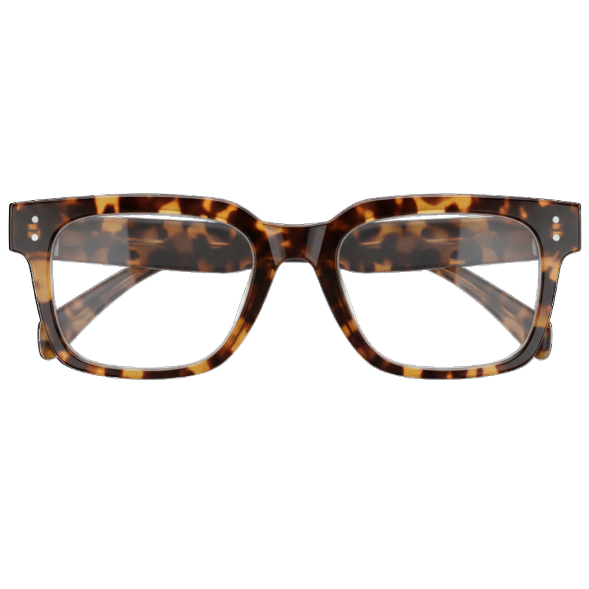 Tortoiseshell glasses on a white background