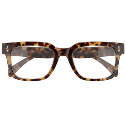 Tortoiseshell glasses on a white background