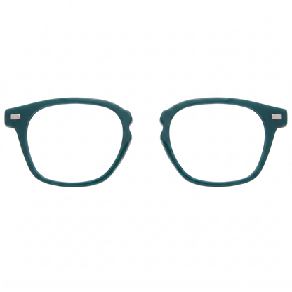 Teal eyeglasses on a white background